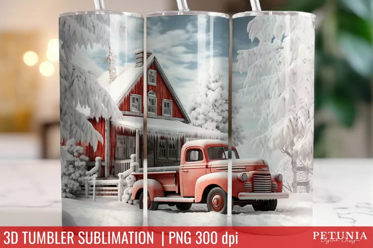 Christmas 3D Tumbler Designs | Christmas Sublimation Tumbler