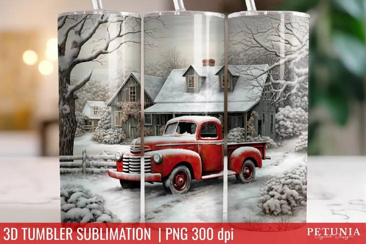 Christmas 3D Tumbler Designs | Christmas Sublimation Tumbler