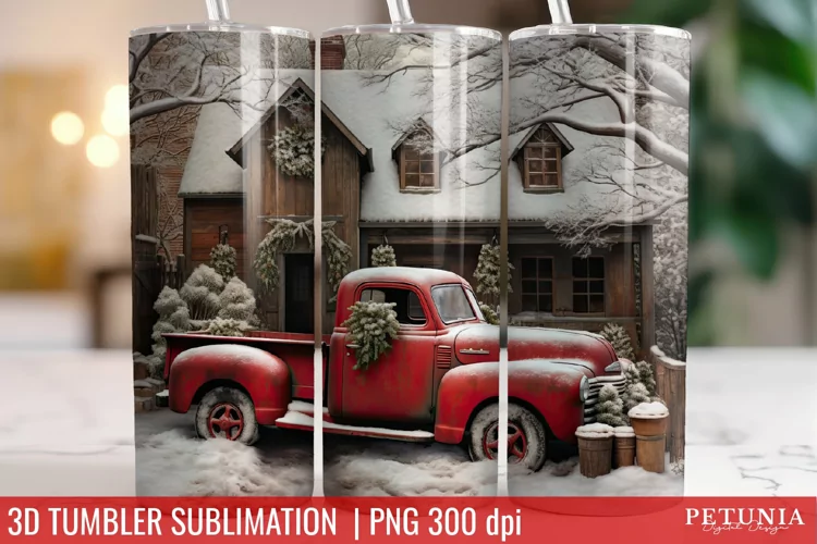 Christmas 3D Tumbler Designs | Christmas Sublimation Tumbler