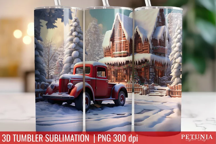 Christmas 3D Tumbler Designs | Christmas Sublimation Tumbler