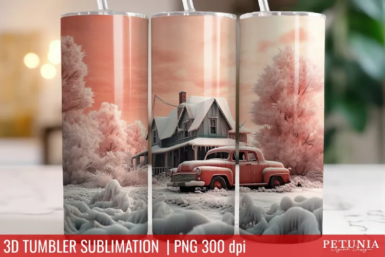 Christmas 3D Tumbler Designs | Christmas Sublimation Tumbler