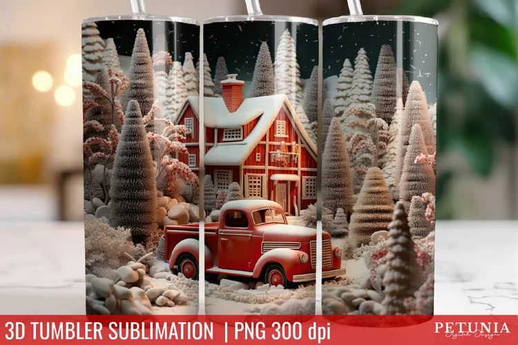 Christmas 3D Tumbler Designs | Christmas Sublimation Tumbler