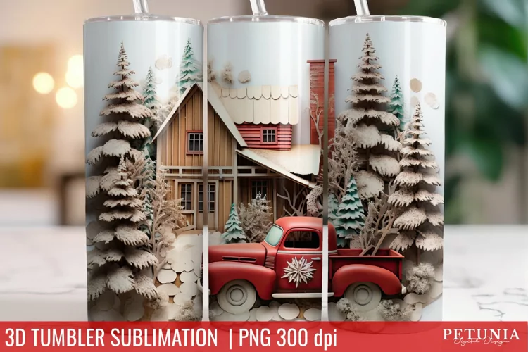 Christmas 3D Tumbler Designs | Christmas Sublimation Tumbler