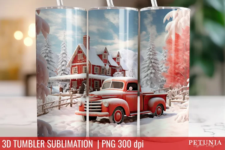 Christmas 3D Tumbler Designs | Christmas Sublimation Tumbler