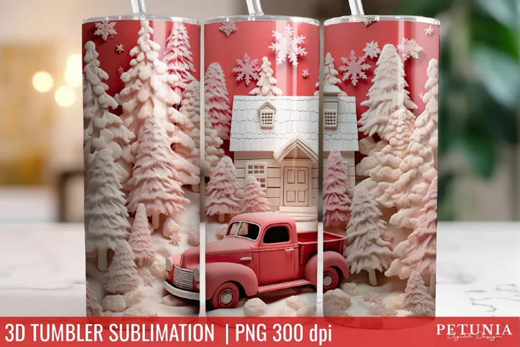 Christmas 3D Tumbler Designs | Christmas Sublimation Tumbler