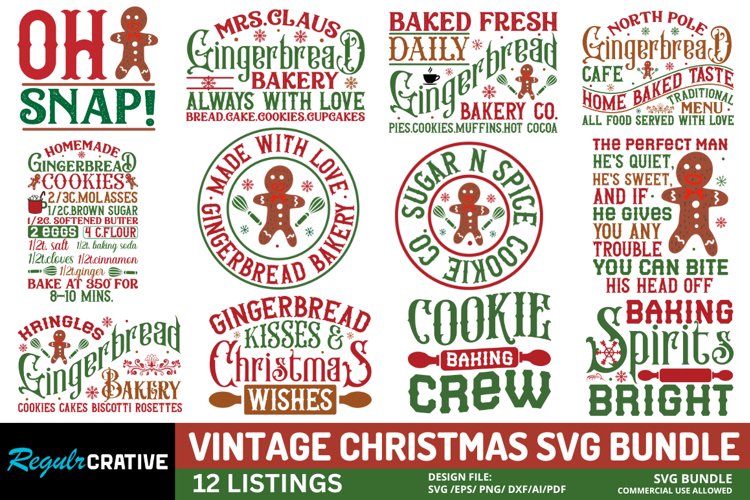 Vintage Christmas Sign Svg Bundle | Sign Svg Bundle