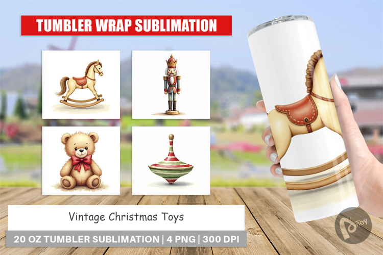 Vintage Christmas Toys Tumbler