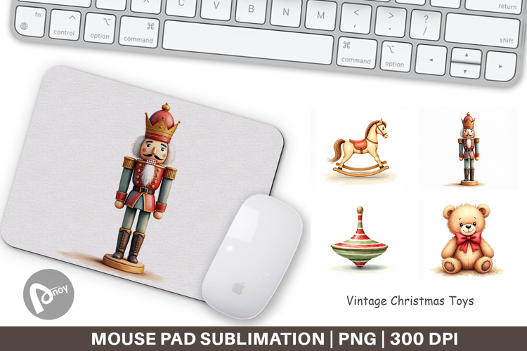 Vintage Christmas Toys Mouse Pad