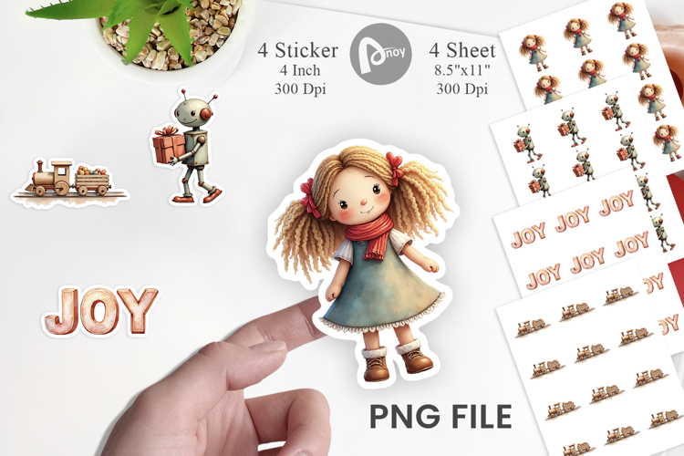 Vintage Christmas Toys Sticker