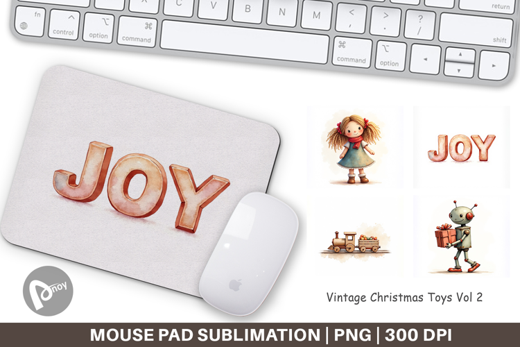 Vintage Christmas Toys Mouse Pad