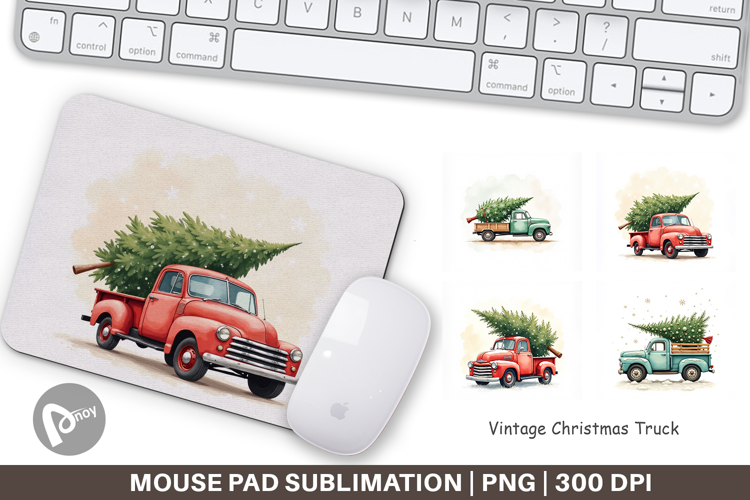 Vintage Christmas Truck Mouse Pad