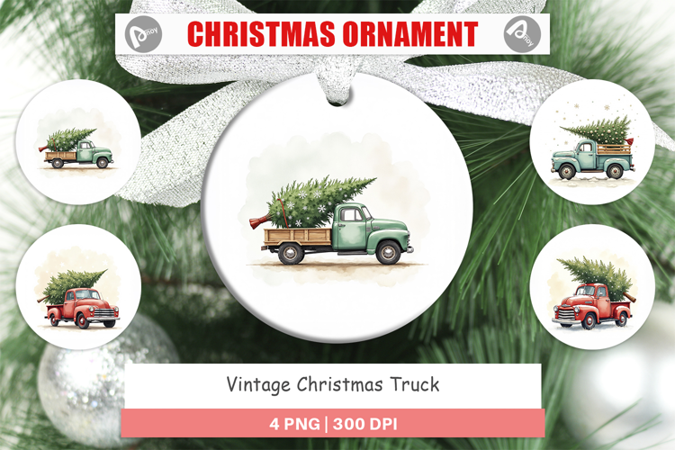 Vintage Christmas Truck Ornament