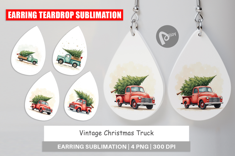 Vintage Christmas Truck Earring