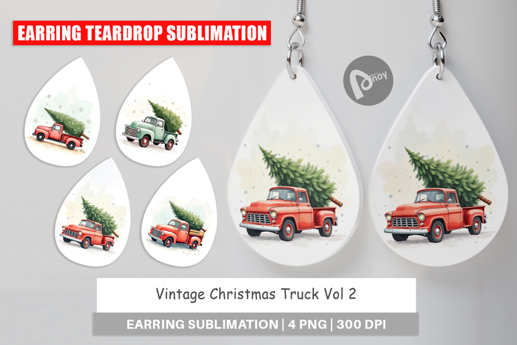 Vintage Christmas Truck Earring
