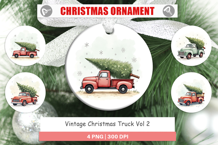 Vintage Christmas Truck Ornament