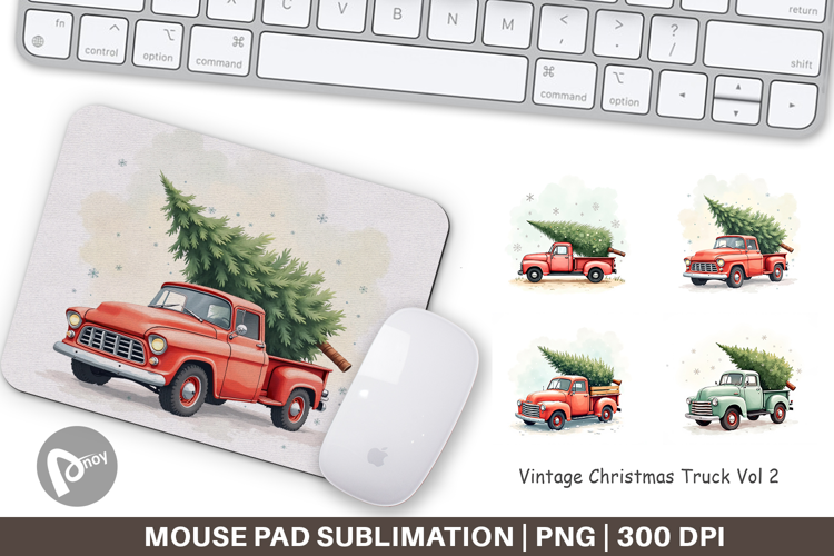 Vintage Christmas Truck Mouse Pad
