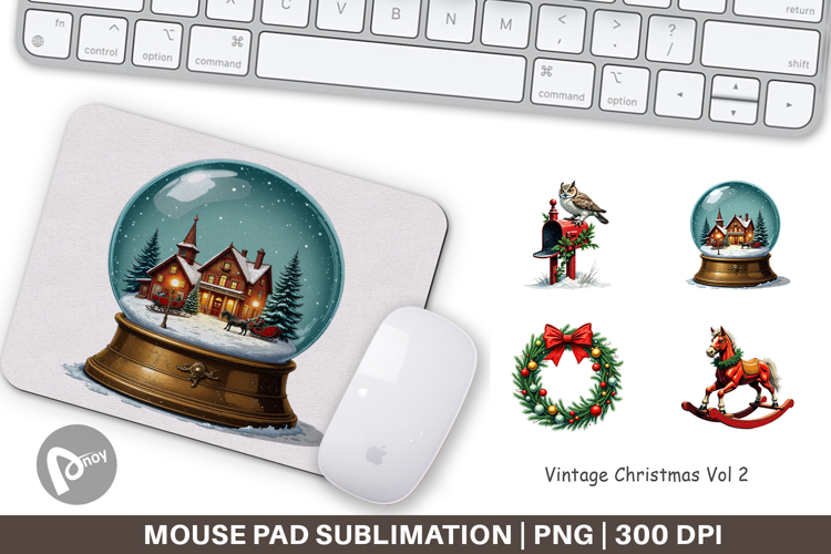 Mouse Pad Vintage Christmas example image 1