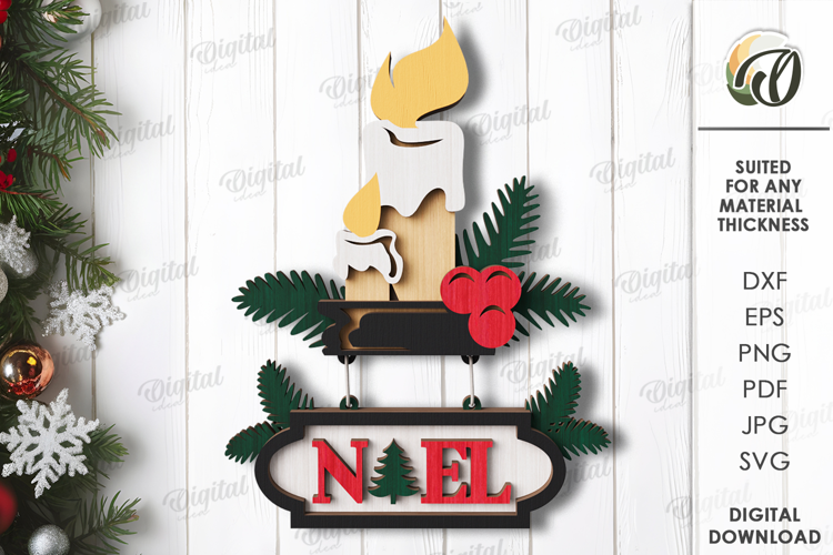 Vintage Christmas Wall Decor Lasercut. Christmas Decor SVG
