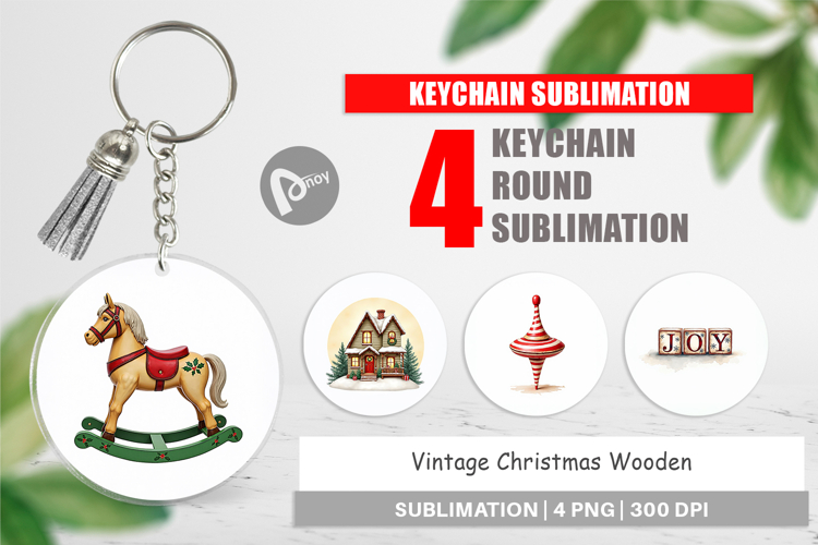 Christmas Wooden Toys Keychain