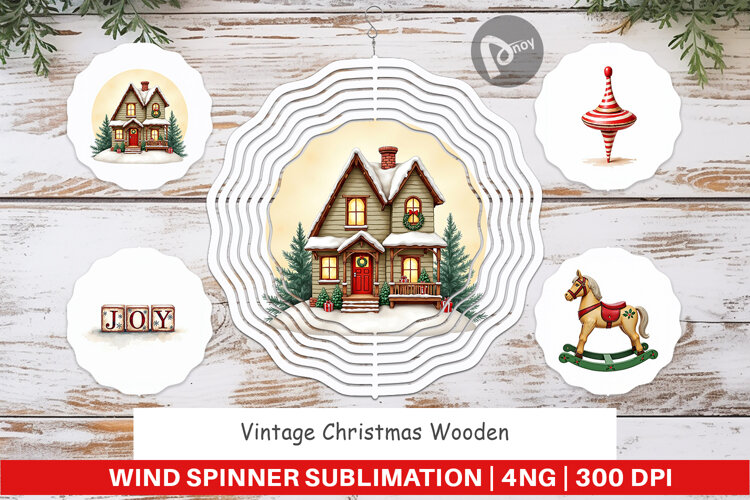 Christmas Wooden Toys Wind Spinner example image 1