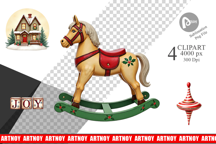 Christmas Wooden Toys Clipart