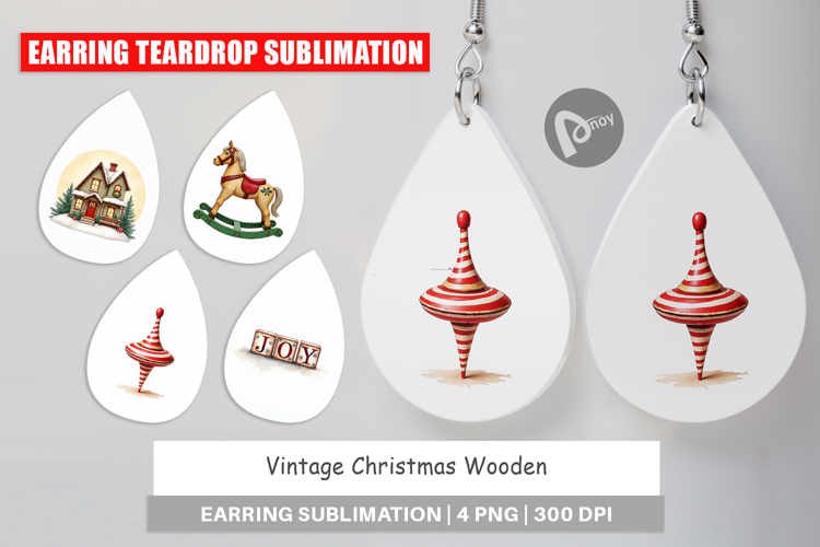 Christmas Wooden Toys Earring