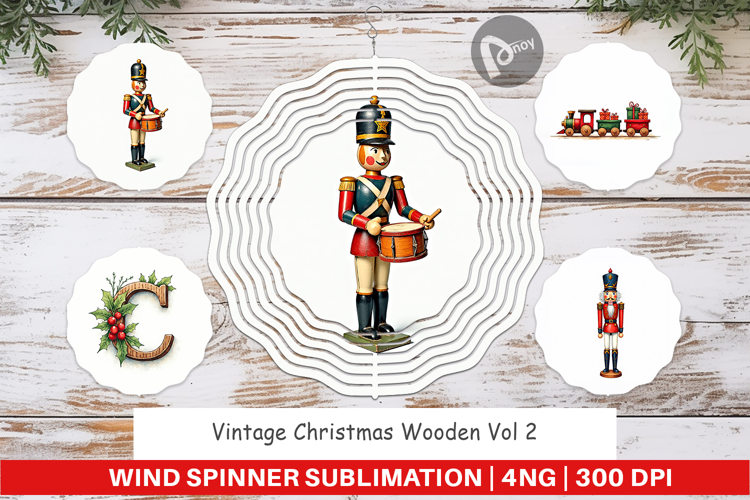 Christmas Wooden Toys Wind Spinner