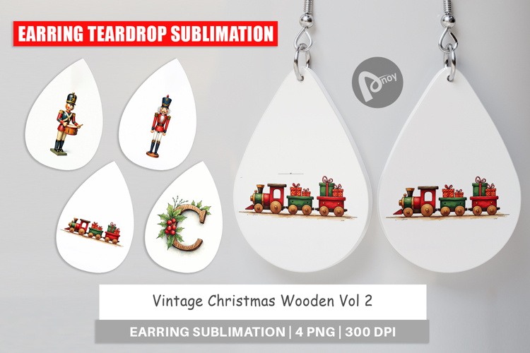 Christmas Wooden Toys Earring