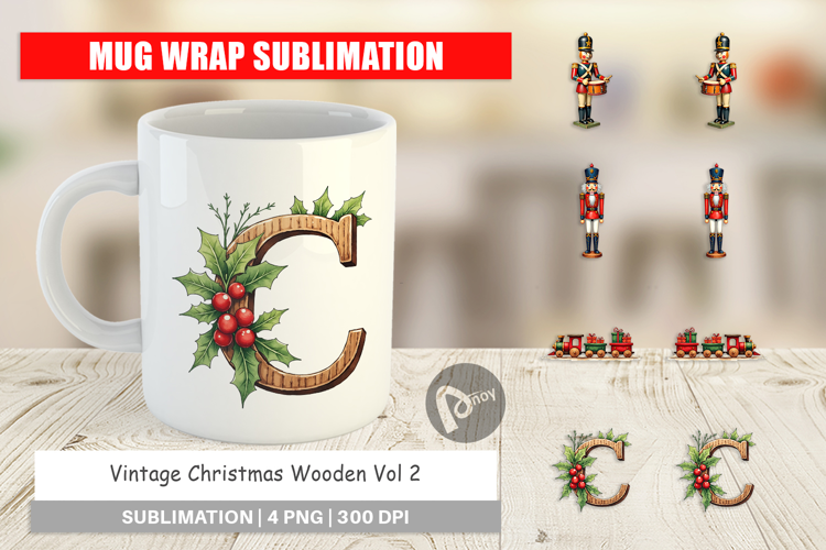 Christmas Wooden Toys Mug Wrap