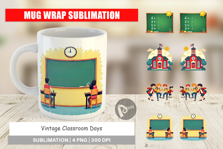 Mug Wrap Vintage Classroom