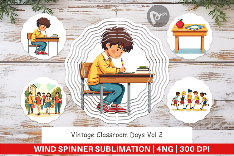 Wind Spinner Vintage Classroom