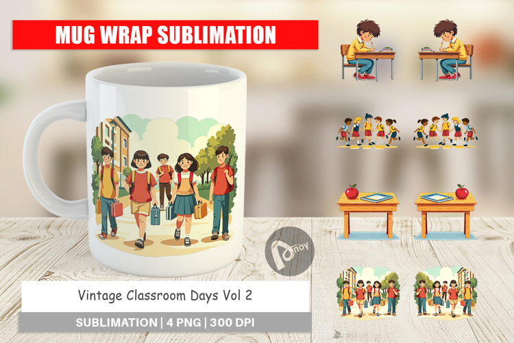 Mug Wrap Vintage Classroom