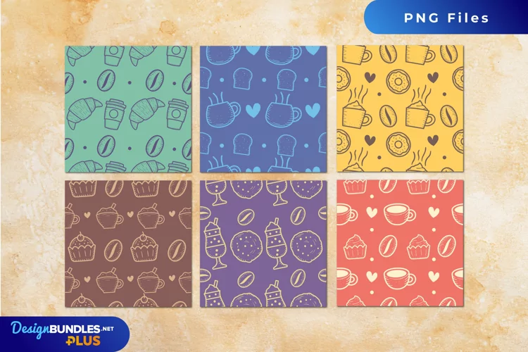 Vintage Coffee and Bread Pattern Paper Pack