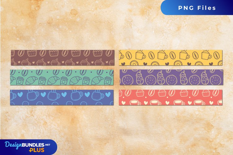 Vintage Coffee and Bread Seamless Strips example image 1