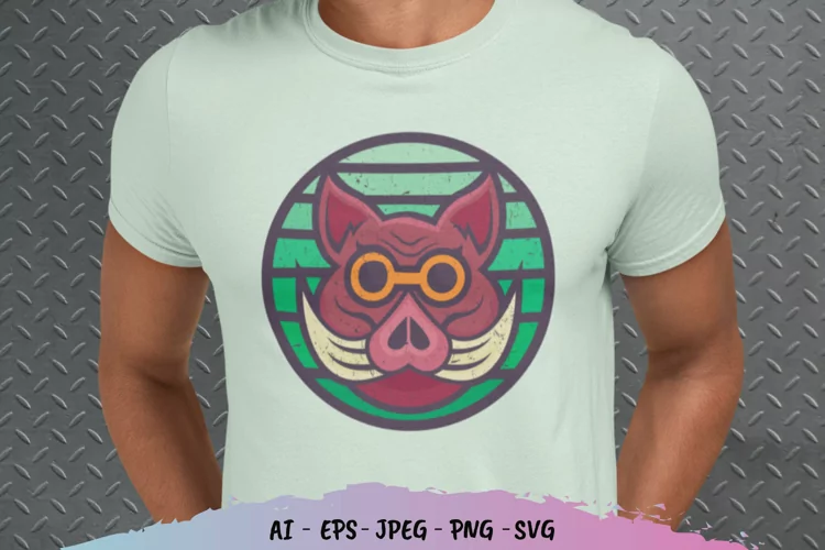 Vintage Cool Boar SVG