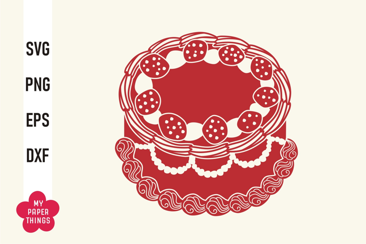 Vintage Coquette Cake With Strawberries Svg Png, Retro Svg