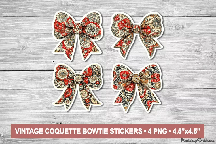 Vintage Coquette Stickers Sheet | Luxury Printable Clipart