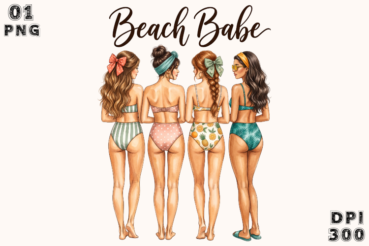 Vintage Coquette Swimsuit Ladies Png