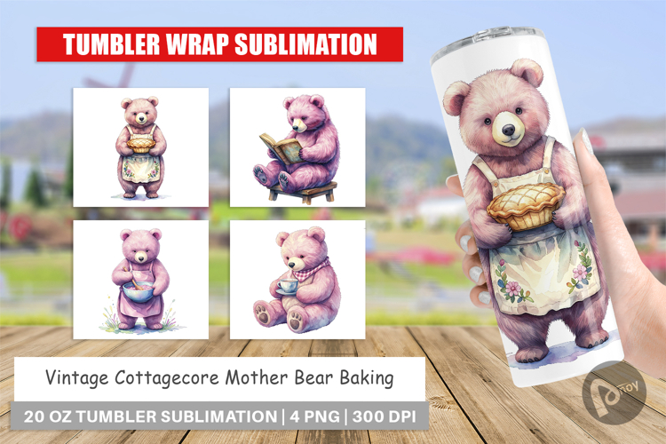 Cottagecore Bear Baking Tumbler