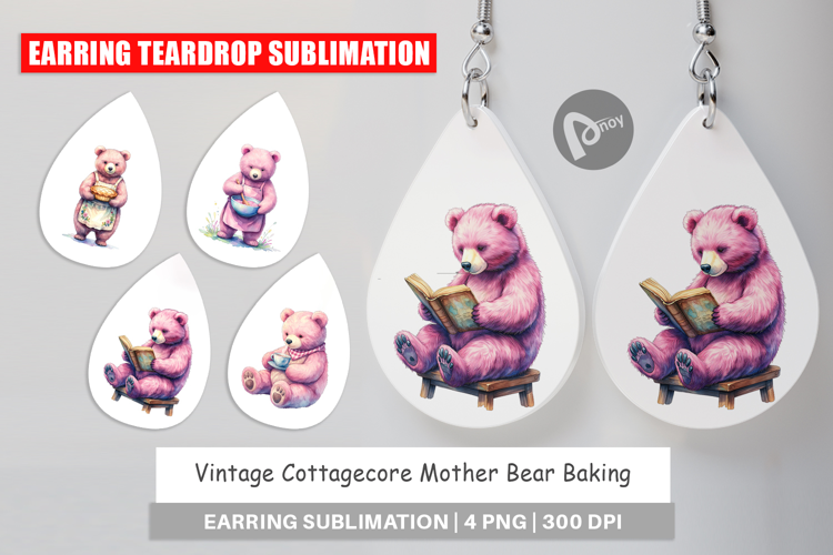 Cottagecore Bear Baking Earring