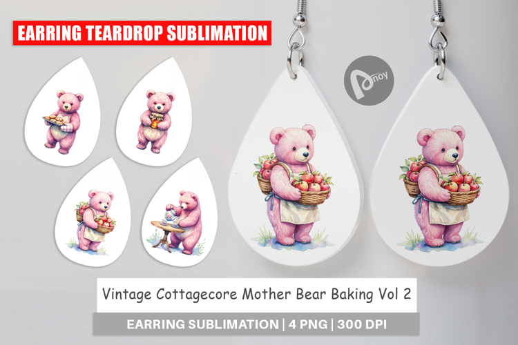 Cottagecore Bear Baking Earring