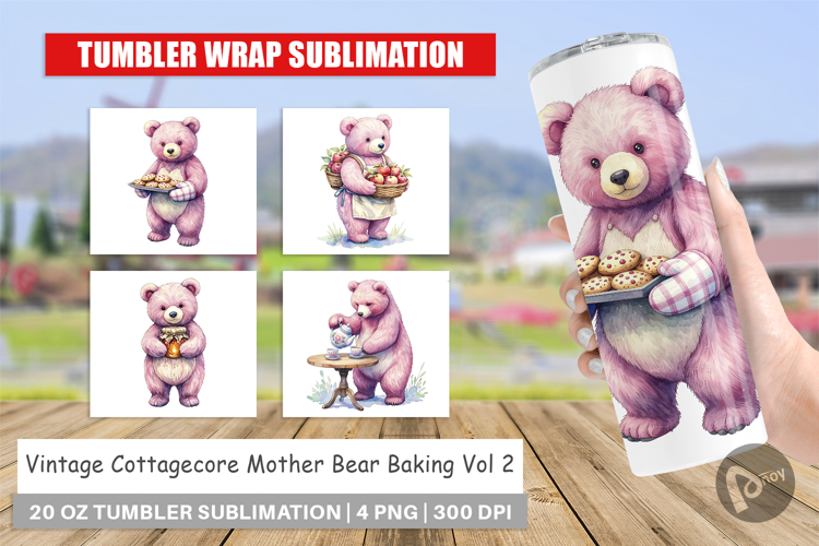 Cottagecore Bear Baking Tumbler
