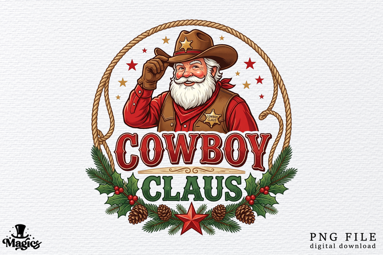 Vintage Country Santa Lasso PNG