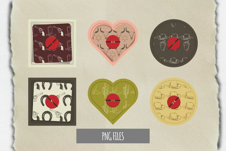 Vintage Cowboy Stuff Pattern Button