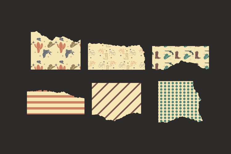 Vintage Cowboy Stuff Torn Paper