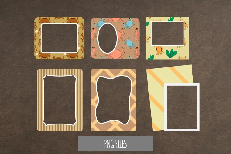 Vintage Crabs Seamless Pattern Frames