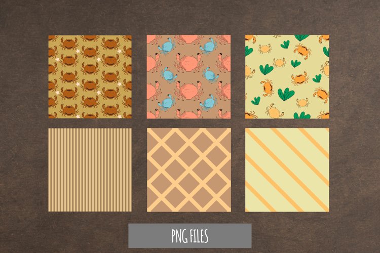 Vintage Crabs Seamless Pattern Paper Packs example image 1