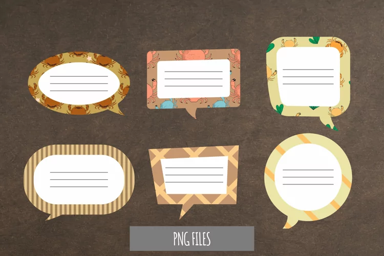 Vintage Crabs Seamless Pattern Speech Bubbles