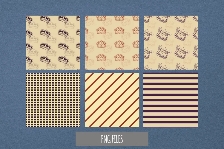 Vintage Crown Seamless Pattern Paper Pack
