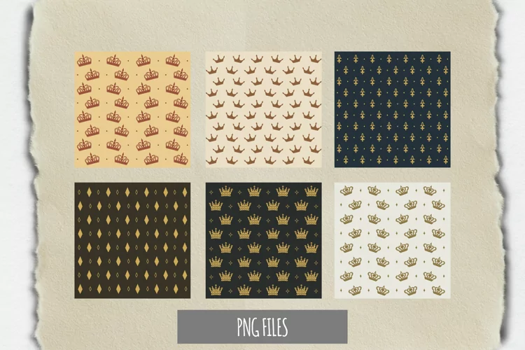 Vintage Crown Seamless Pattern Paper Pack